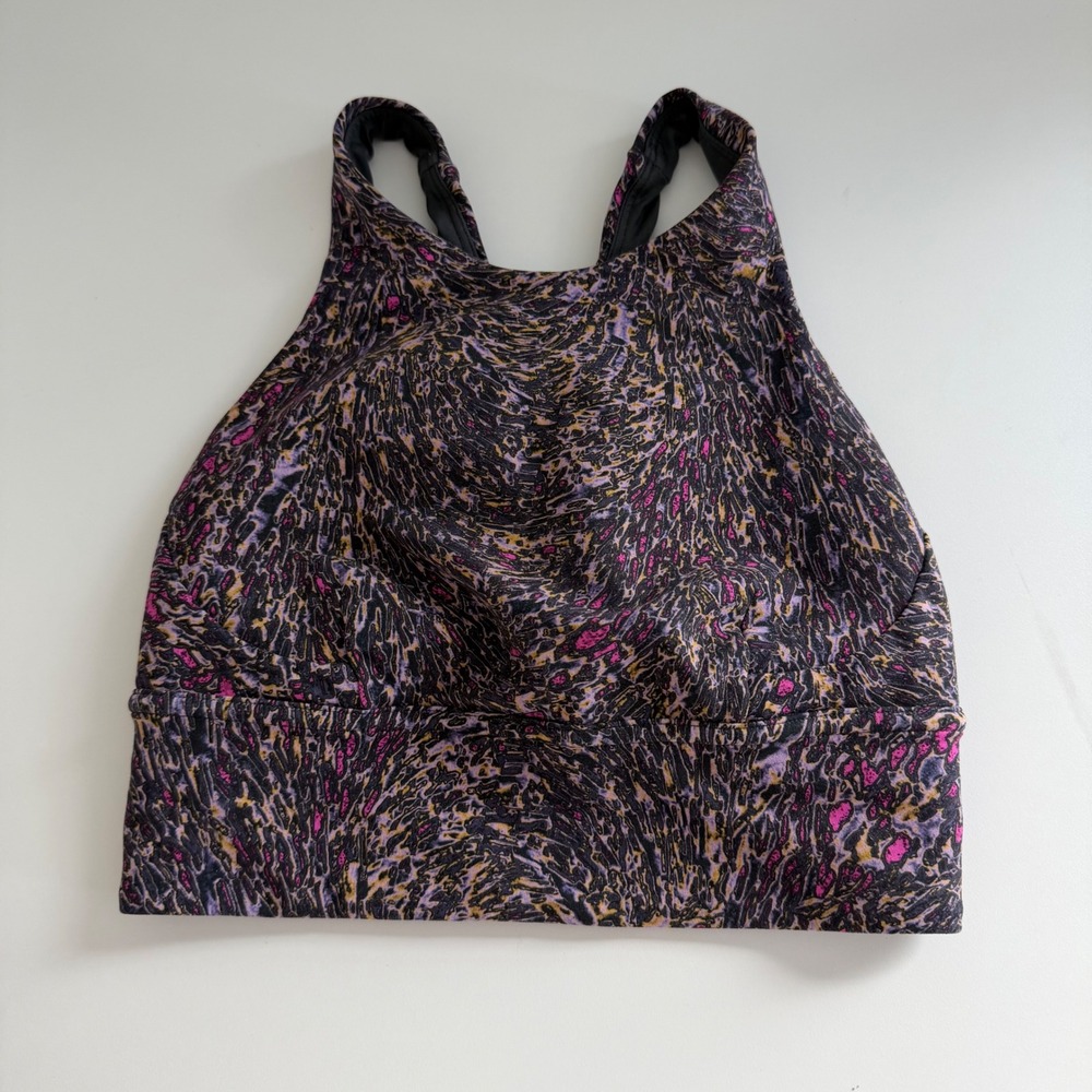 Lululemon Wunder Train Long Line Sports Bra‎ Topography Multi Women's 4 active